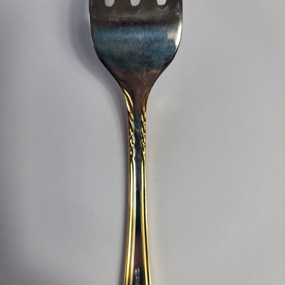 Yamazaki Tasha Dinner Fork Stainless Gold Trim 7 1/2 Silverware Flatware - Picture 11 of 13